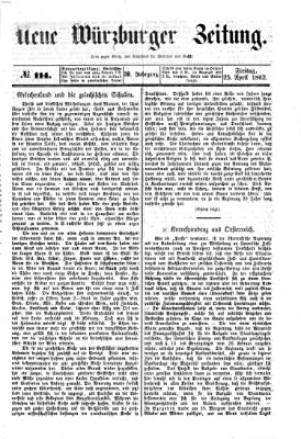 Neue Würzburger Zeitung Freitag 25. April 1862