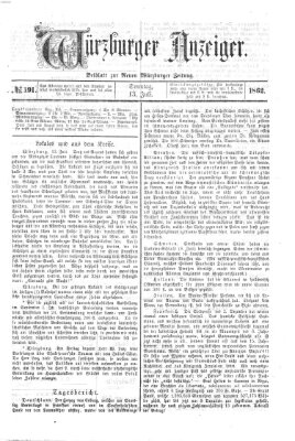 Würzburger Anzeiger (Neue Würzburger Zeitung) Sonntag 13. Juli 1862