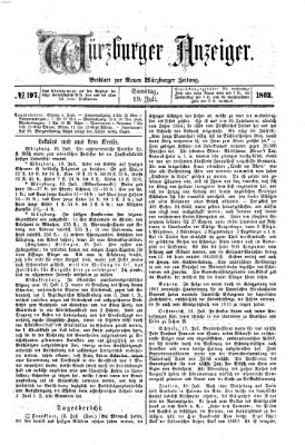 Würzburger Anzeiger (Neue Würzburger Zeitung) Samstag 19. Juli 1862