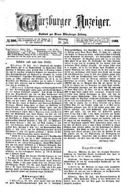 Würzburger Anzeiger (Neue Würzburger Zeitung) Montag 28. Juli 1862