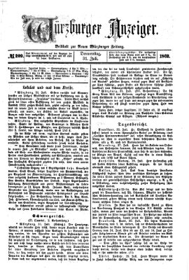 Würzburger Anzeiger (Neue Würzburger Zeitung) Donnerstag 31. Juli 1862