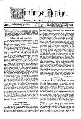 Würzburger Anzeiger (Neue Würzburger Zeitung) Samstag 2. August 1862