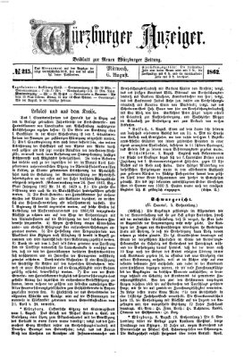 Würzburger Anzeiger (Neue Würzburger Zeitung) Mittwoch 6. August 1862