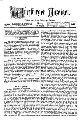 Würzburger Anzeiger (Neue Würzburger Zeitung) Montag 11. August 1862