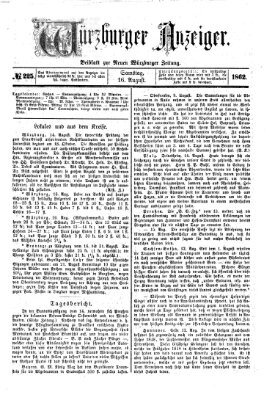 Würzburger Anzeiger (Neue Würzburger Zeitung) Samstag 16. August 1862