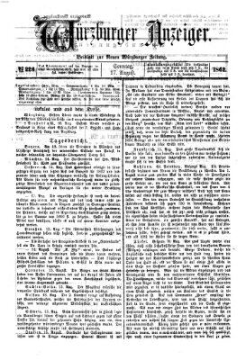 Würzburger Anzeiger (Neue Würzburger Zeitung) Sonntag 17. August 1862