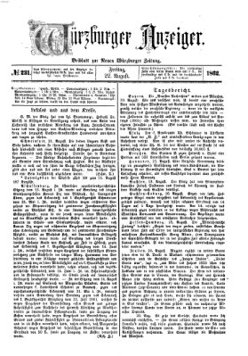 Würzburger Anzeiger (Neue Würzburger Zeitung) Freitag 22. August 1862