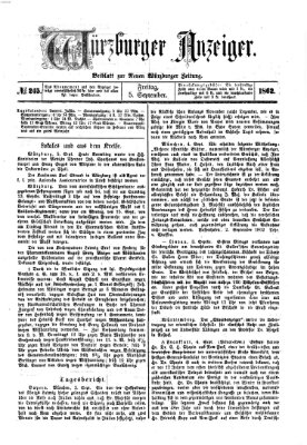 Würzburger Anzeiger (Neue Würzburger Zeitung) Freitag 5. September 1862