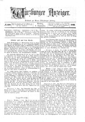 Würzburger Anzeiger (Neue Würzburger Zeitung) Montag 8. September 1862