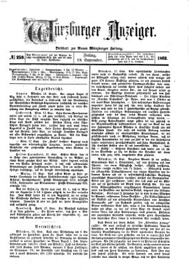 Würzburger Anzeiger (Neue Würzburger Zeitung) Freitag 19. September 1862