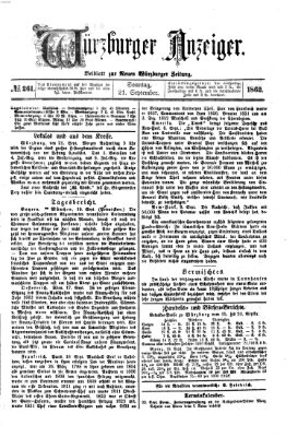 Würzburger Anzeiger (Neue Würzburger Zeitung) Sonntag 21. September 1862