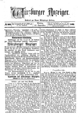 Würzburger Anzeiger (Neue Würzburger Zeitung) Montag 22. September 1862