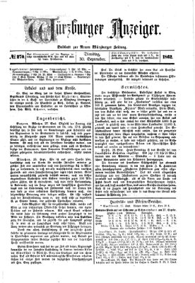 Würzburger Anzeiger (Neue Würzburger Zeitung) Dienstag 30. September 1862