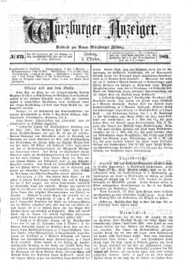 Würzburger Anzeiger (Neue Würzburger Zeitung) Freitag 3. Oktober 1862