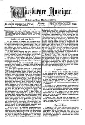 Würzburger Anzeiger (Neue Würzburger Zeitung) Montag 6. Oktober 1862