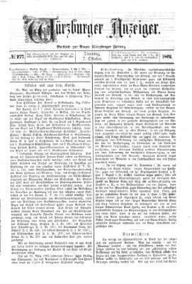 Würzburger Anzeiger (Neue Würzburger Zeitung) Dienstag 7. Oktober 1862