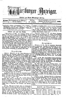 Würzburger Anzeiger (Neue Würzburger Zeitung) Freitag 17. Oktober 1862