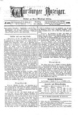 Würzburger Anzeiger (Neue Würzburger Zeitung) Sonntag 19. Oktober 1862