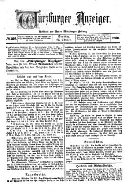 Würzburger Anzeiger (Neue Würzburger Zeitung) Samstag 25. Oktober 1862