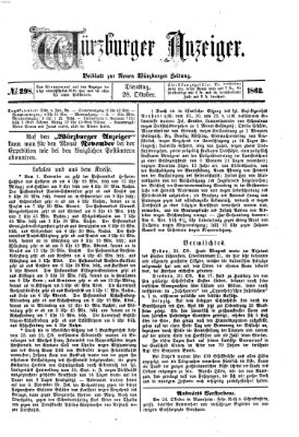 Würzburger Anzeiger (Neue Würzburger Zeitung) Dienstag 28. Oktober 1862