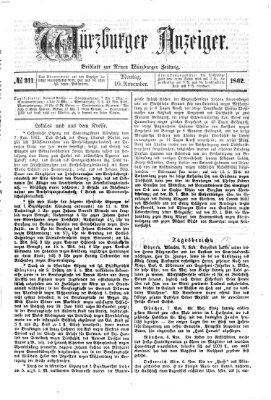 Würzburger Anzeiger (Neue Würzburger Zeitung) Montag 10. November 1862