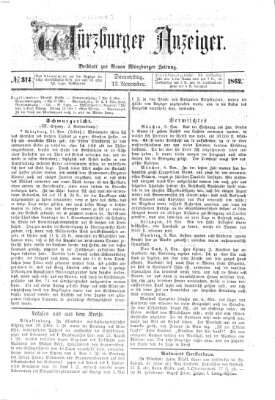 Würzburger Anzeiger (Neue Würzburger Zeitung) Donnerstag 13. November 1862