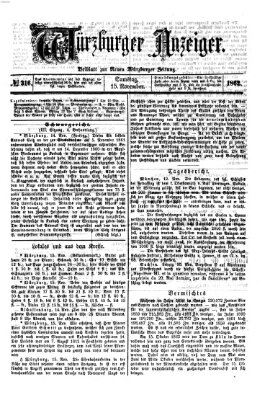 Würzburger Anzeiger (Neue Würzburger Zeitung) Samstag 15. November 1862