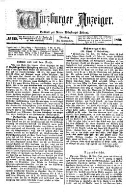 Würzburger Anzeiger (Neue Würzburger Zeitung) Montag 24. November 1862