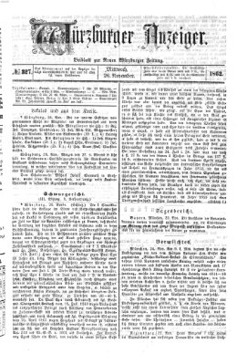 Würzburger Anzeiger (Neue Würzburger Zeitung) Mittwoch 26. November 1862