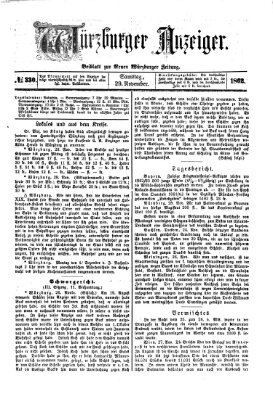 Würzburger Anzeiger (Neue Würzburger Zeitung) Samstag 29. November 1862