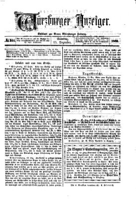 Würzburger Anzeiger (Neue Würzburger Zeitung) Samstag 13. Dezember 1862