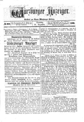 Würzburger Anzeiger (Neue Würzburger Zeitung) Sonntag 21. Dezember 1862