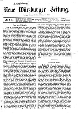 Neue Würzburger Zeitung Montag 5. Januar 1863