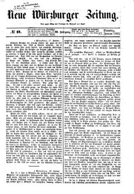 Neue Würzburger Zeitung Samstag 17. Januar 1863