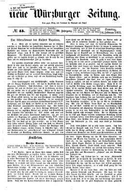 Neue Würzburger Zeitung Samstag 14. Februar 1863