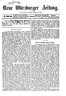 Neue Würzburger Zeitung Montag 23. Februar 1863