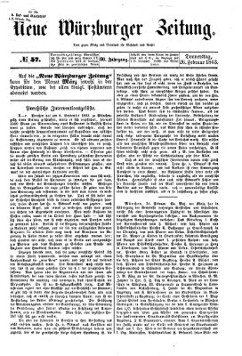 Neue Würzburger Zeitung Donnerstag 26. Februar 1863