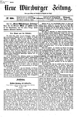 Neue Würzburger Zeitung Mittwoch 29. April 1863