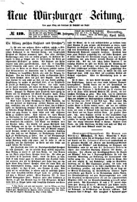 Neue Würzburger Zeitung Donnerstag 30. April 1863