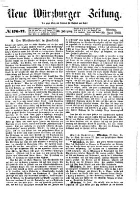 Neue Würzburger Zeitung Montag 29. Juni 1863