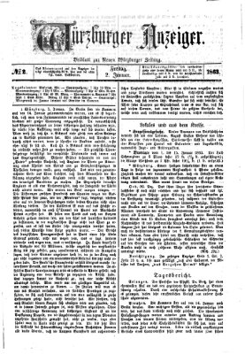 Würzburger Anzeiger (Neue Würzburger Zeitung) Freitag 2. Januar 1863