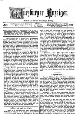 Würzburger Anzeiger (Neue Würzburger Zeitung) Montag 5. Januar 1863