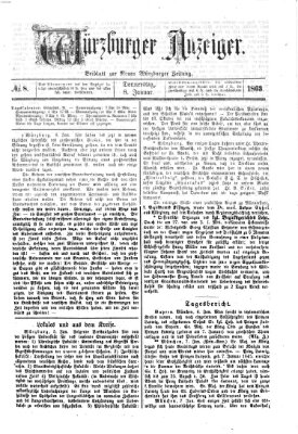 Würzburger Anzeiger (Neue Würzburger Zeitung) Donnerstag 8. Januar 1863