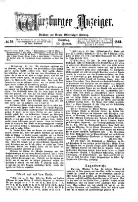 Würzburger Anzeiger (Neue Würzburger Zeitung) Samstag 10. Januar 1863