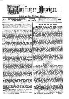 Würzburger Anzeiger (Neue Würzburger Zeitung) Sonntag 11. Januar 1863