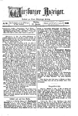 Würzburger Anzeiger (Neue Würzburger Zeitung) Montag 12. Januar 1863