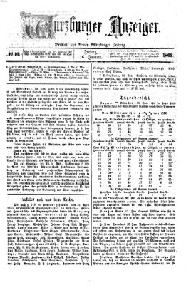 Würzburger Anzeiger (Neue Würzburger Zeitung) Freitag 16. Januar 1863