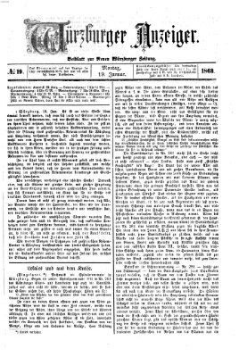 Würzburger Anzeiger (Neue Würzburger Zeitung) Montag 19. Januar 1863