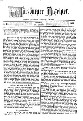 Würzburger Anzeiger (Neue Würzburger Zeitung) Mittwoch 28. Januar 1863