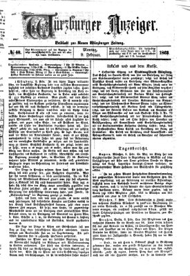 Würzburger Anzeiger (Neue Würzburger Zeitung) Montag 9. Februar 1863